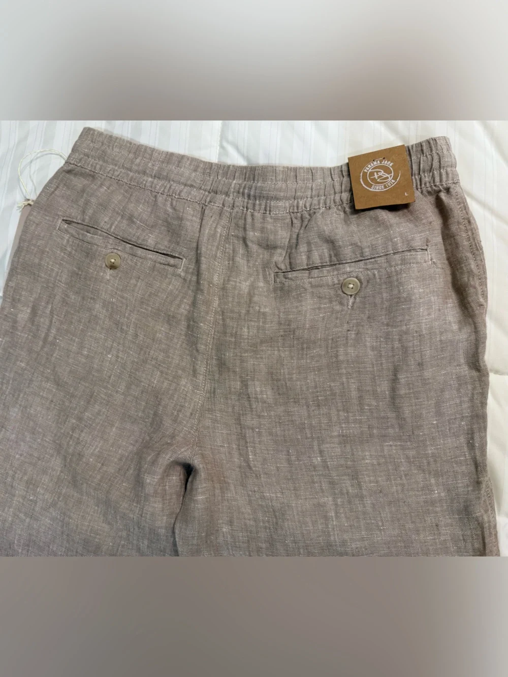 Panama Jack  Men’s Linen Casual Chinos in Natural/ Beige Size L